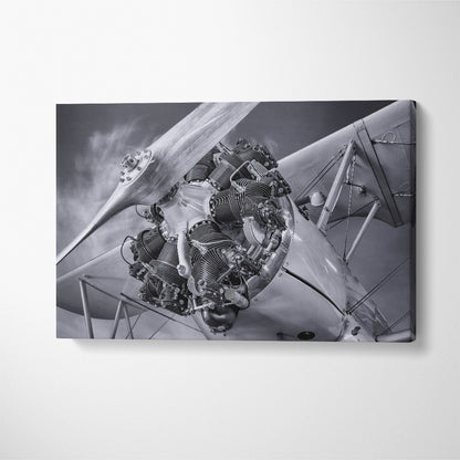 Engine of Aircraft Canvas Print ArtLexy 1 Panel 24"x16" inches 
