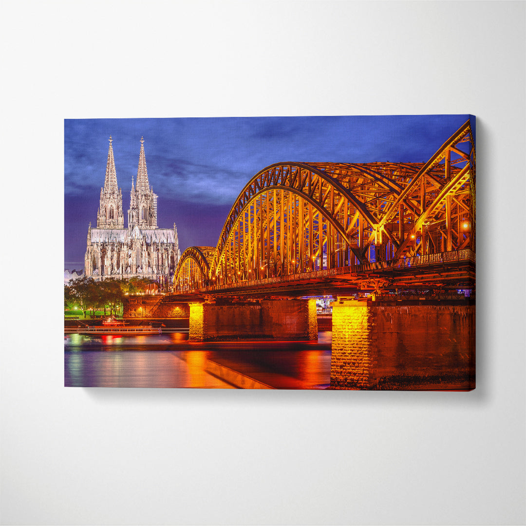 Cologne Cathedral and Hohenzollern Bridge Germany Canvas Print ArtLexy   