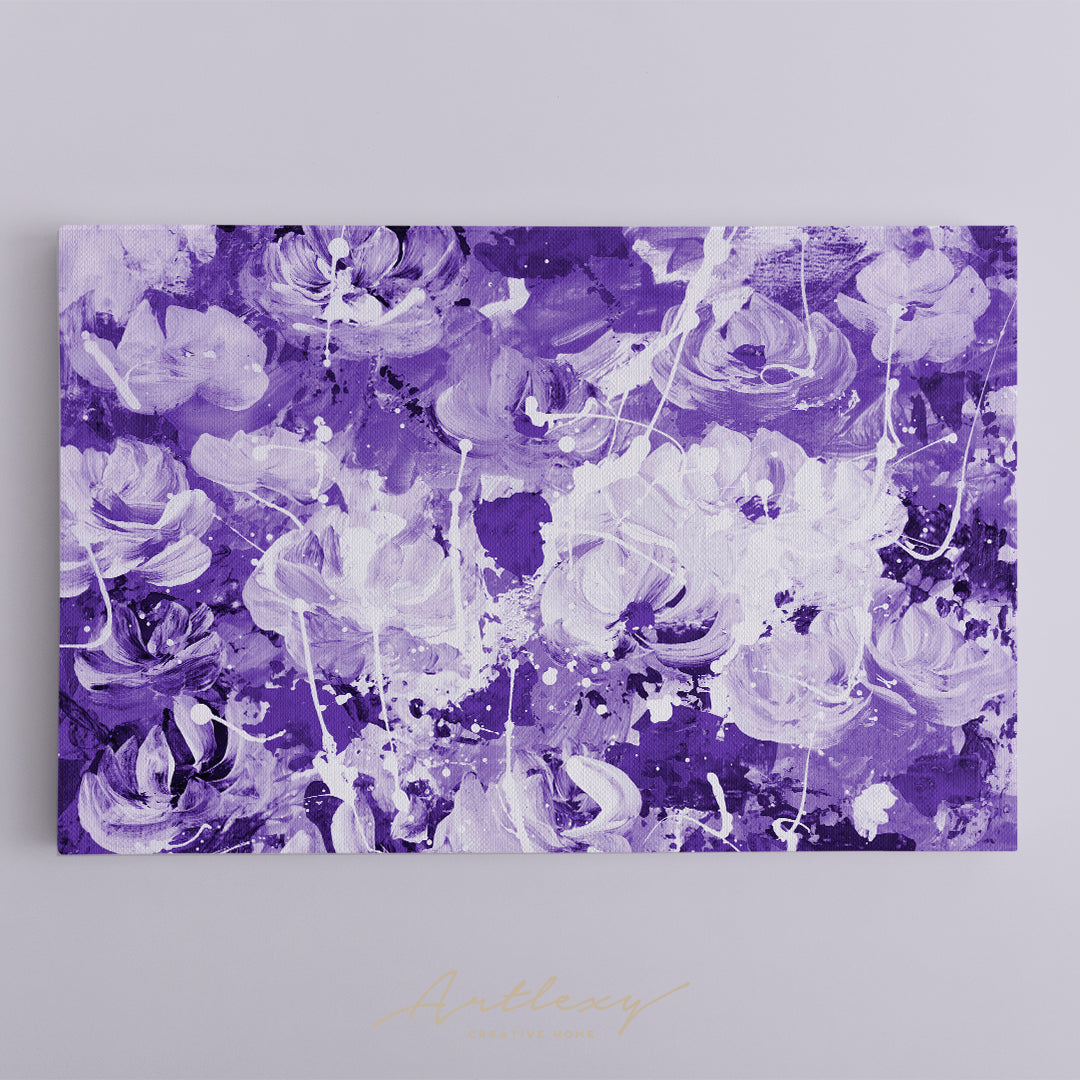 Violet Abstract Flowers Canvas Print ArtLexy   