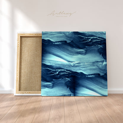 Abstract Blue Sea Waves Canvas Print ArtLexy 1 Panel 12"x12" inches 