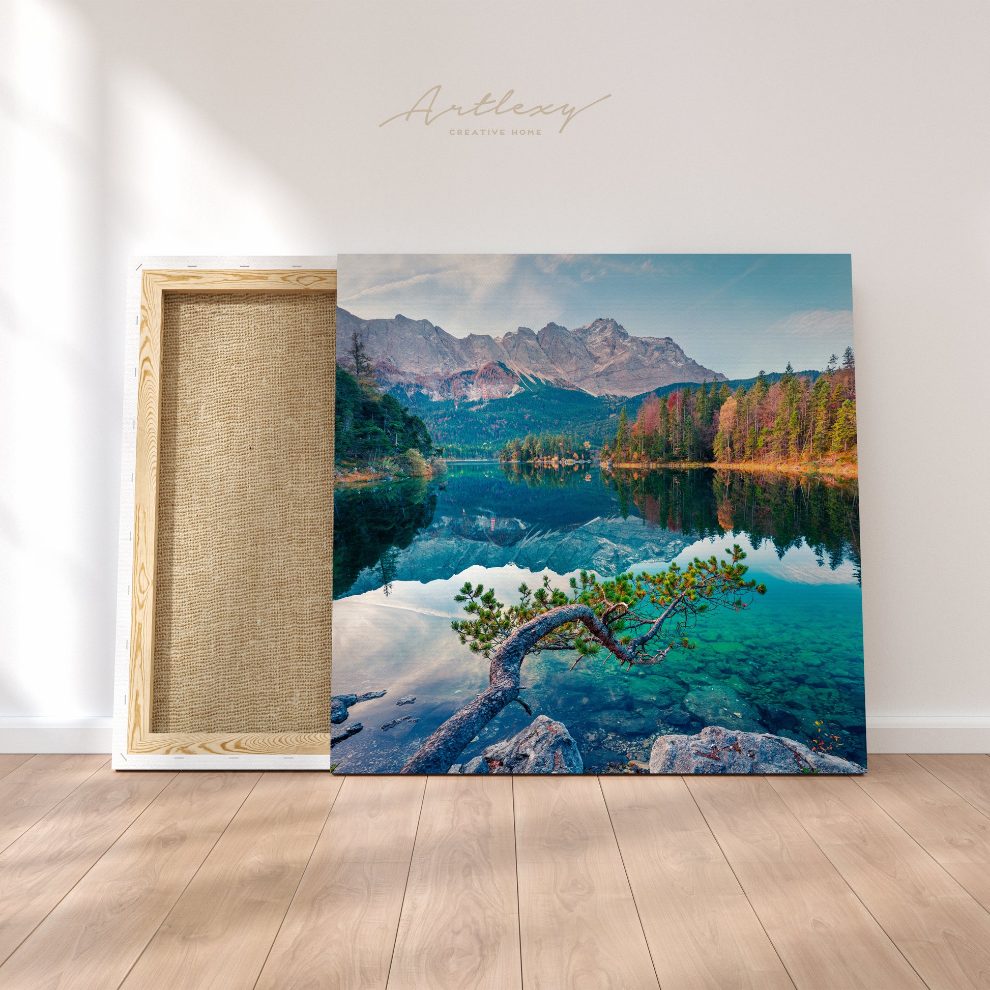 Eibsee Lake Bavarian Alps Germany Canvas Print ArtLexy 1 Panel 12"x12" inches 