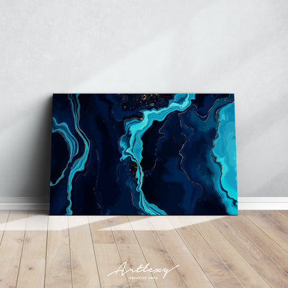 Blue Marble Ocean Swirls Canvas Print ArtLexy   
