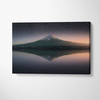 Mount Fuji Reflection in Kawaguchi Lake Japan Canvas Print ArtLexy 1 Panel 24"x16" inches 