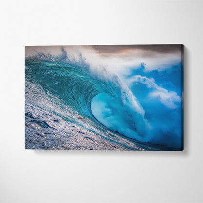 Huge Wave Crashing Canvas Print ArtLexy 1 Panel 24"x16" inches 