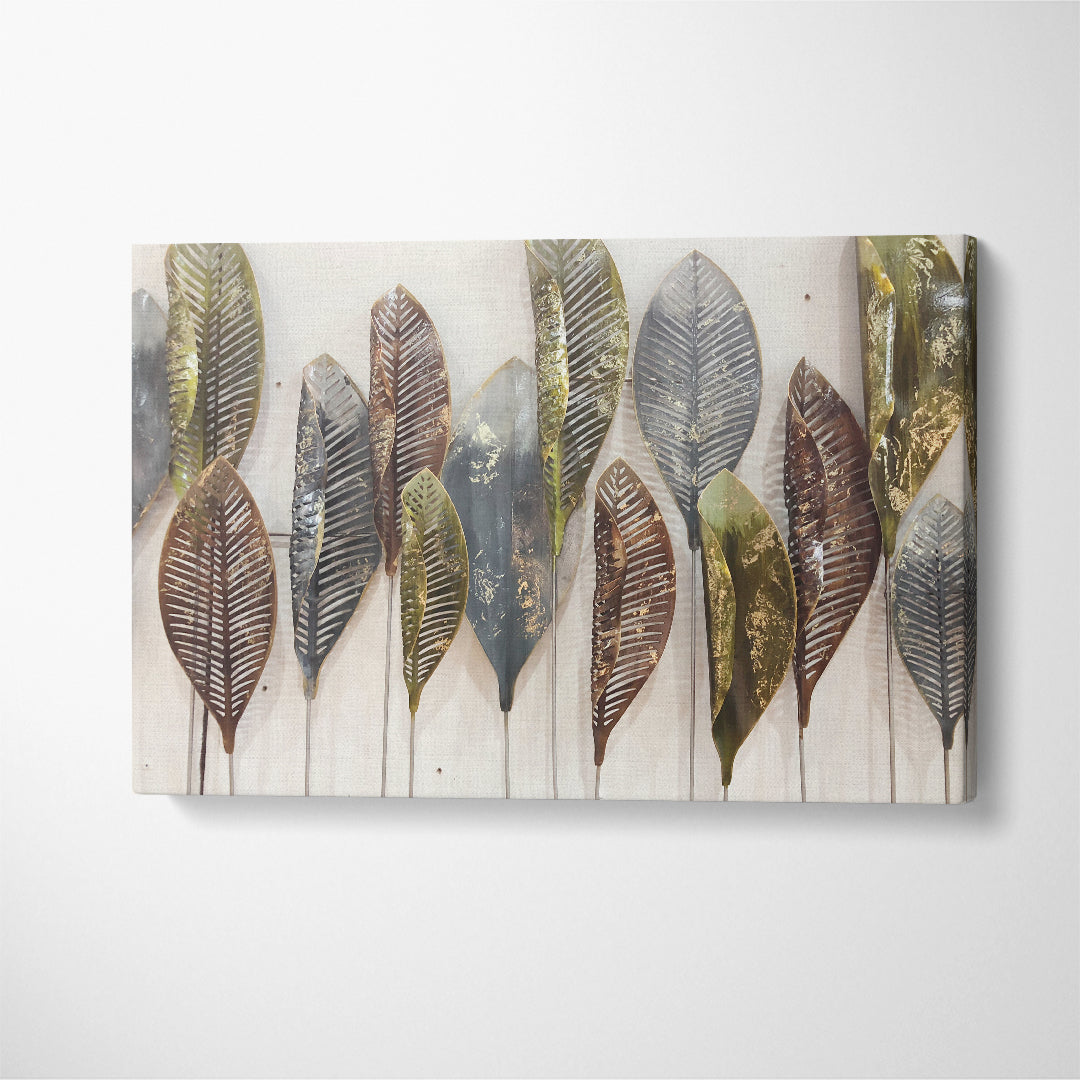 Abstract Luxury Leaves Canvas Print ArtLexy 1 Panel 24"x16" inches 