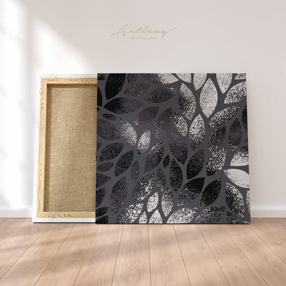 Abstract Metallic Leaves Canvas Print ArtLexy 1 Panel 12"x12" inches 