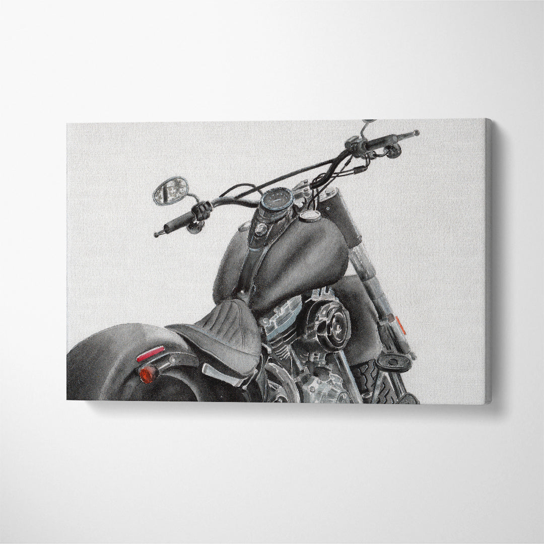 Custom Motorcycle Canvas Print ArtLexy 1 Panel 24"x16" inches 