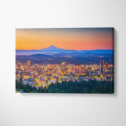 Portland Skyline USA Canvas Print ArtLexy 1 Panel 24"x16" inches 