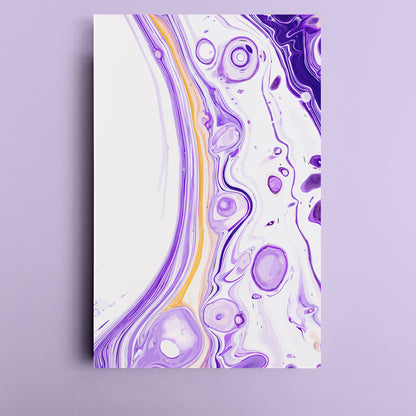Set of 3 Abstract Purple & White Ink Bubbles Canvas Print ArtLexy   