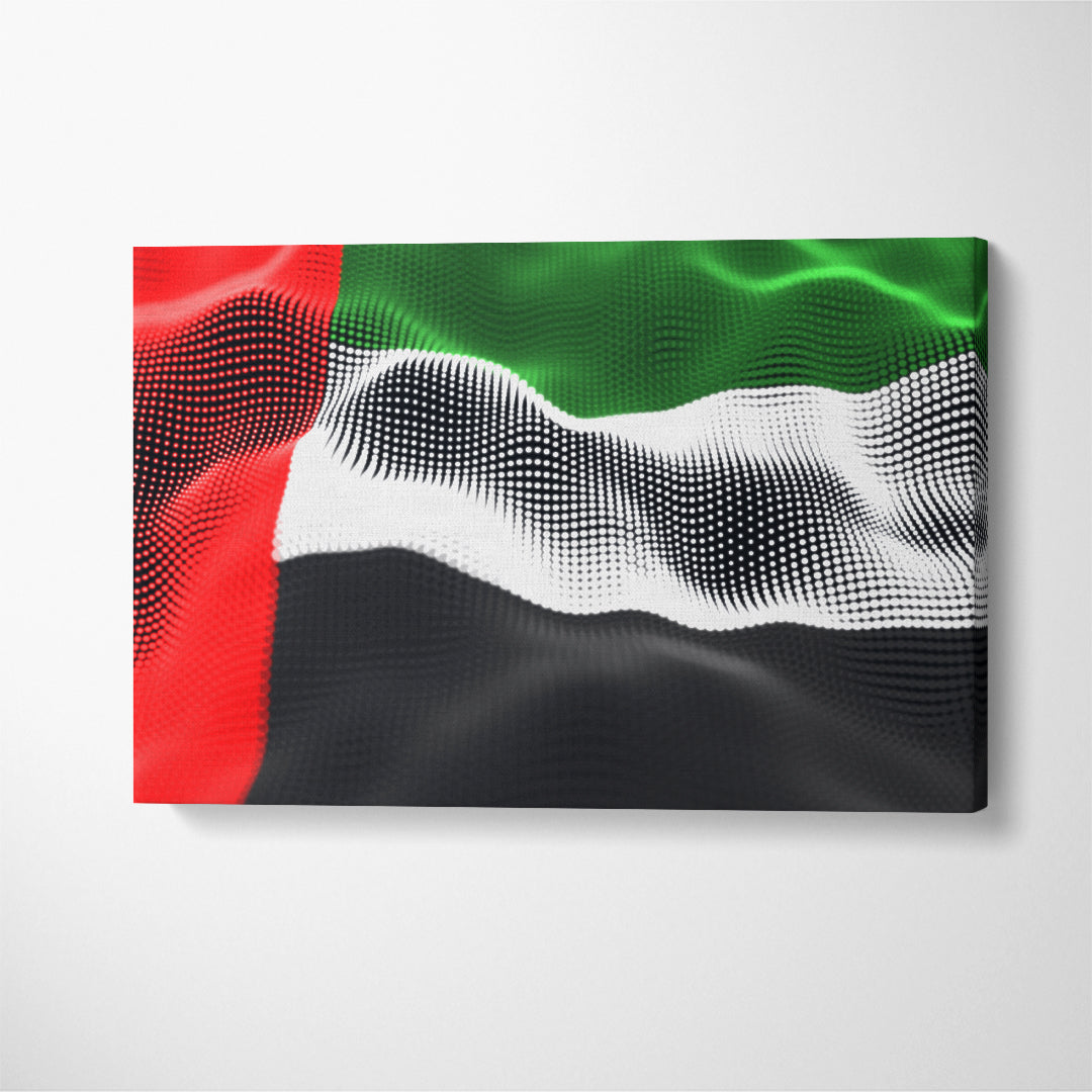 Abstract United Arab Emirates Flag Canvas Print ArtLexy 1 Panel 24"x16" inches 