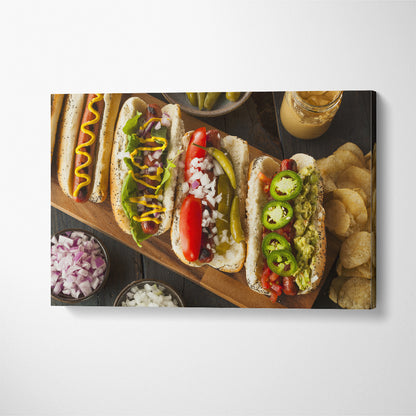 Hot Dogs Canvas Print ArtLexy 1 Panel 24"x16" inches 