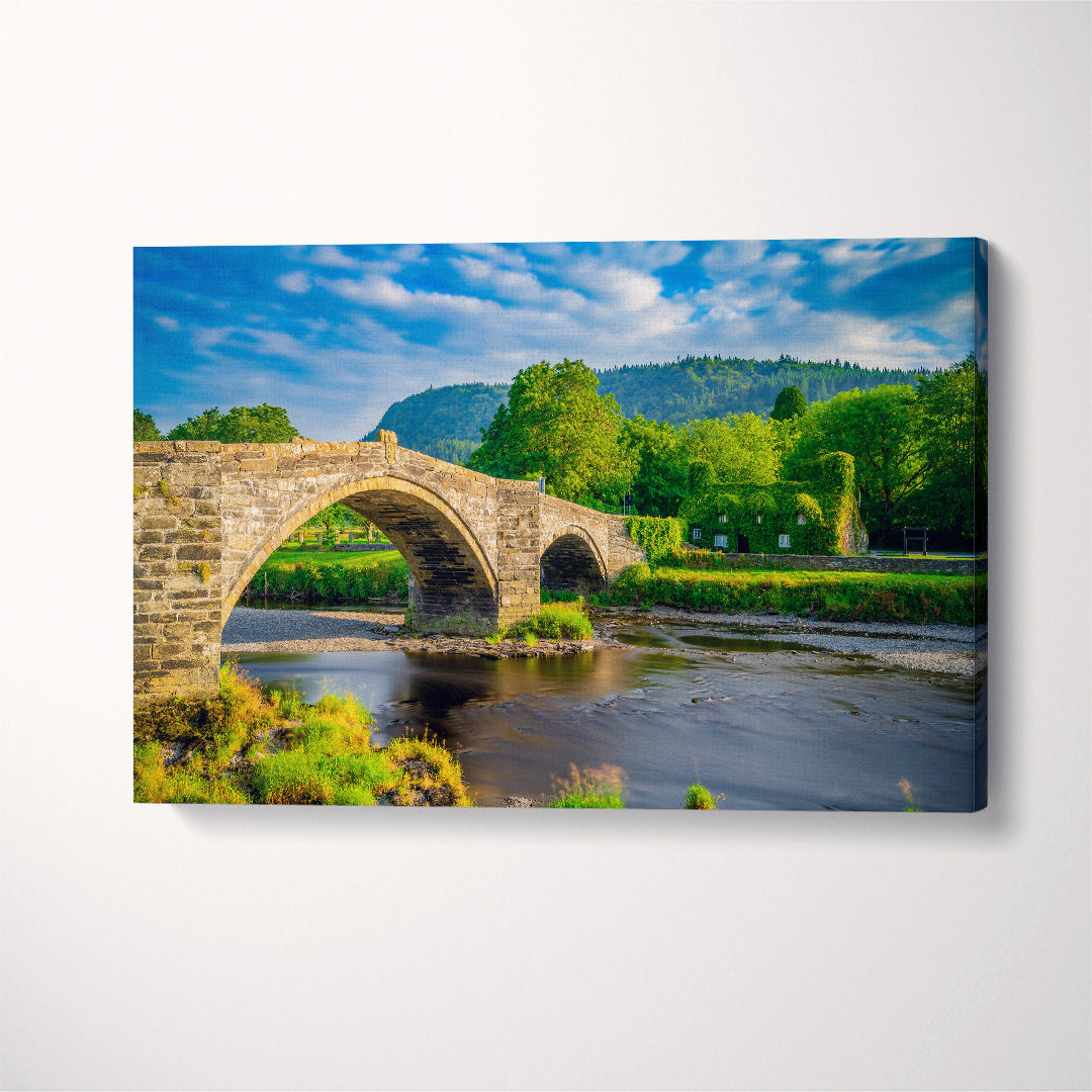Stone Bridge in Llanrwst North Wales Canvas Print ArtLexy 1 Panel 24"x16" inches 