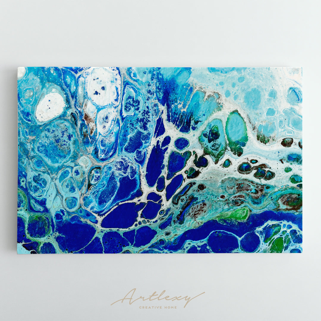 Blue Watercolour Liquid Pattern Canvas Print ArtLexy   
