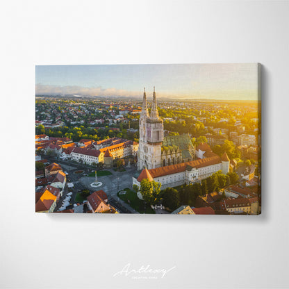 Cathedral in Zagreb at Sunrise Croatia Canvas Print ArtLexy   