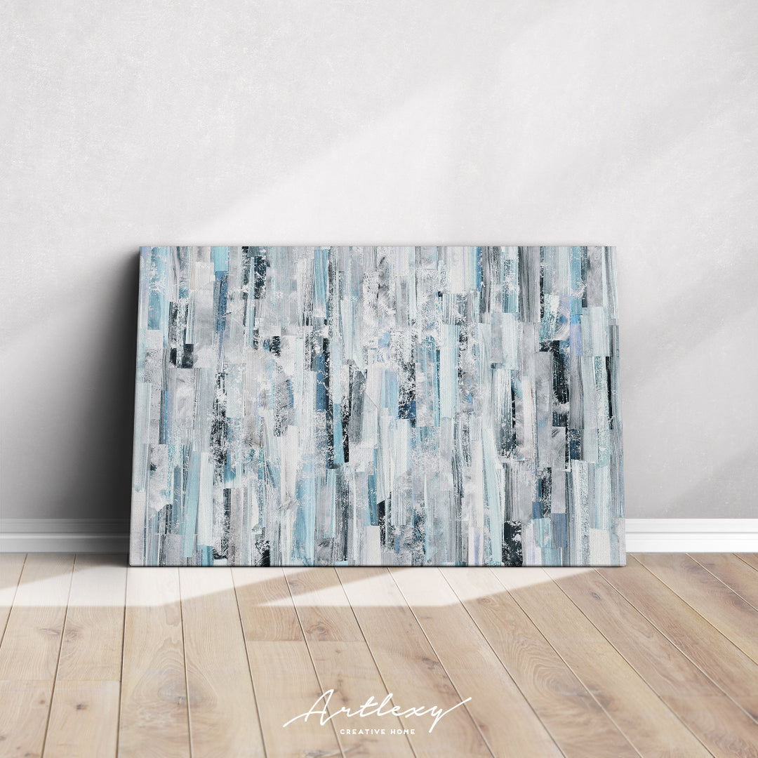 Abstract White and Blue Geometric Pattern Canvas Print ArtLexy   