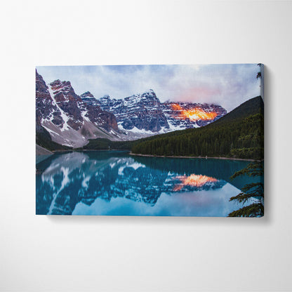 Moraine Lake at Sunrise in Banff National Park Canada Canvas Print ArtLexy 1 Panel 24"x16" inches 