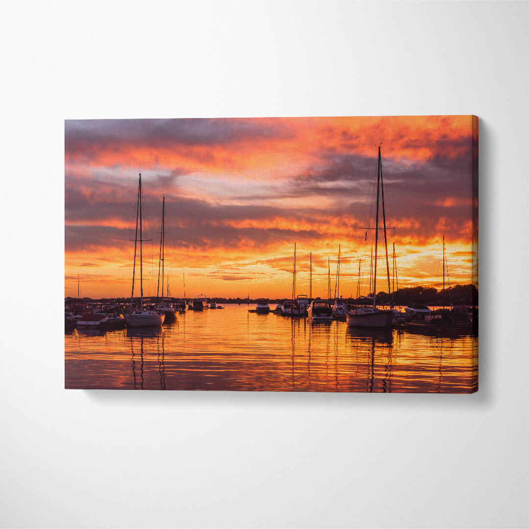 Lake Norman at Sunset North Carolina Canvas Print ArtLexy 1 Panel 24"x16" inches 
