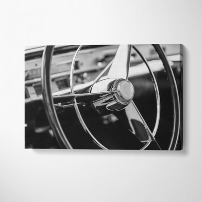 Retro Car Interior Canvas Print ArtLexy 1 Panel 24"x16" inches 
