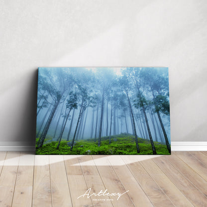 Mysterious Foggy Forest Canvas Print ArtLexy   