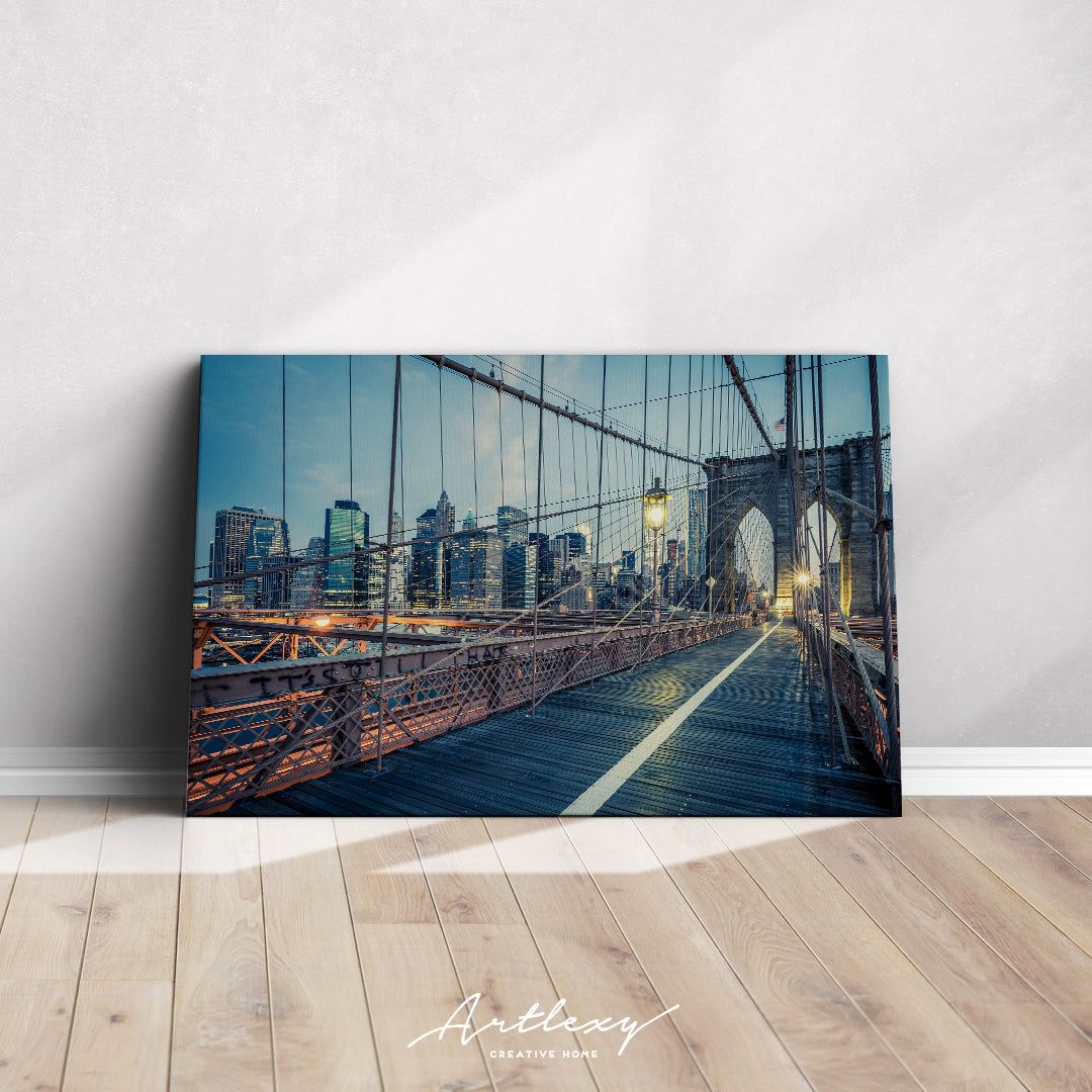 Brooklyn Bridge at Night New York City Canvas Print ArtLexy   
