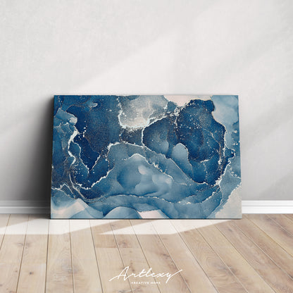 Abstract Blue Marble Pattern Canvas Print ArtLexy   