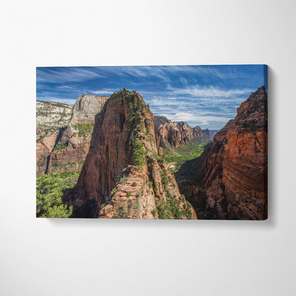 Angels Landing Zion National Park Utah Canvas Print ArtLexy 1 Panel 24"x16" inches 