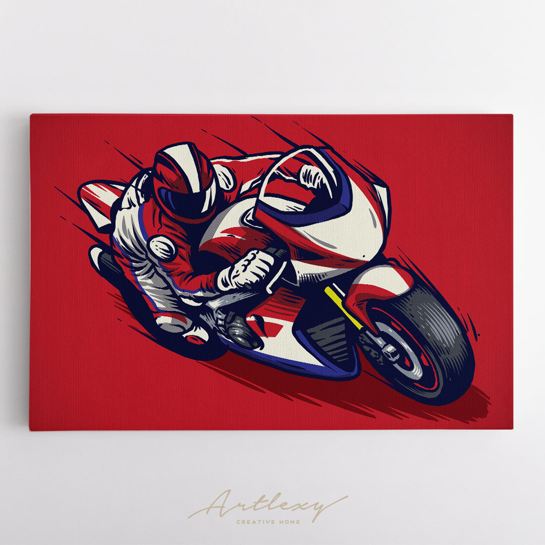 Motorcycle Race Canvas Print ArtLexy   