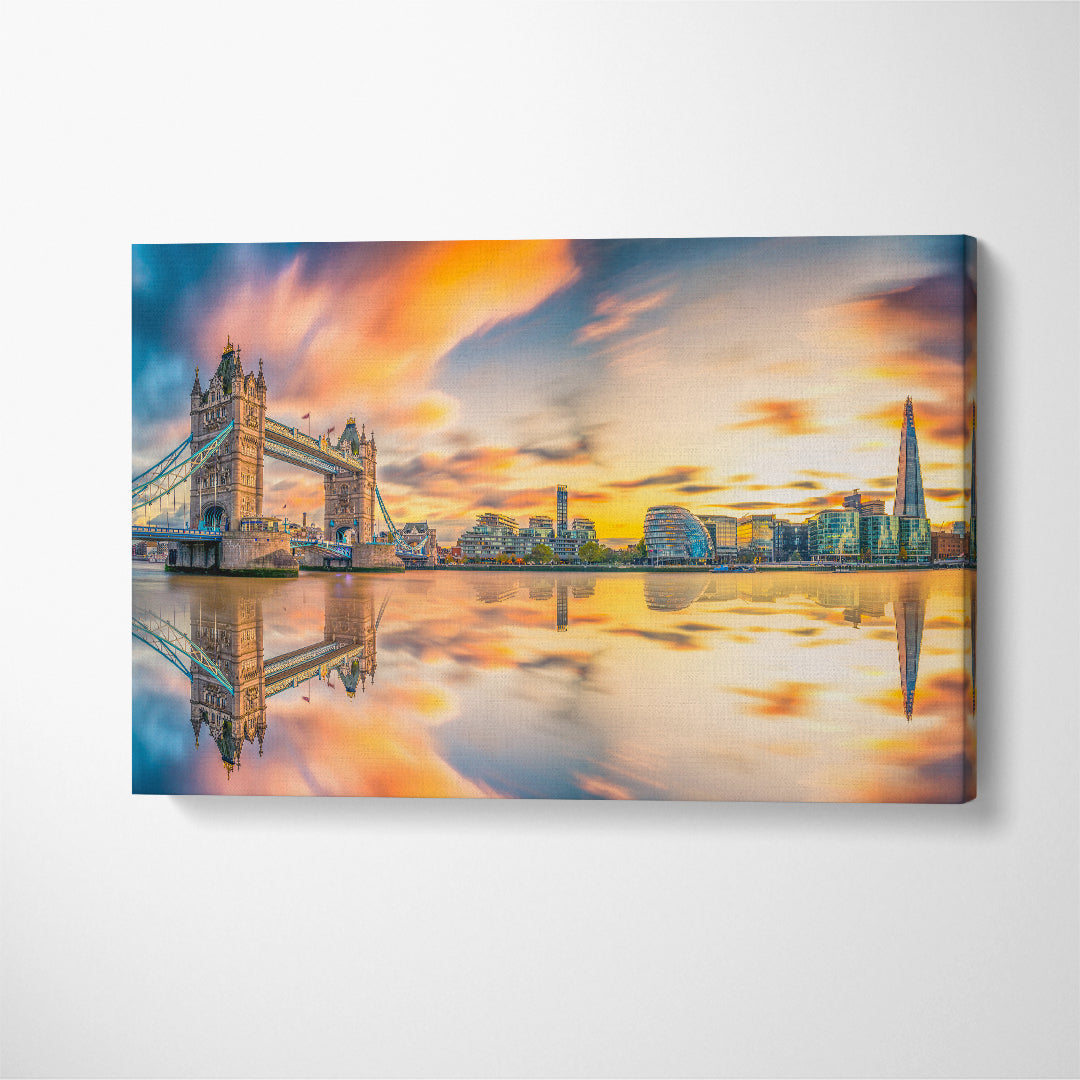 Tower Bridge at Sunset London Canvas Print ArtLexy 1 Panel 24"x16" inches 