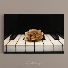 Paper Rose on Piano Keys Canvas Print ArtLexy   