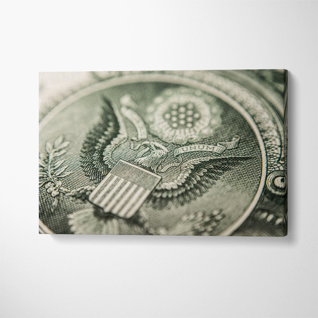 US One Dollar Bill Canvas Print ArtLexy 1 Panel 24"x16" inches 