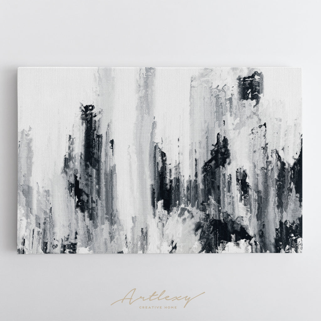 Abstract Black and White Brush Strokes Canvas Print ArtLexy   