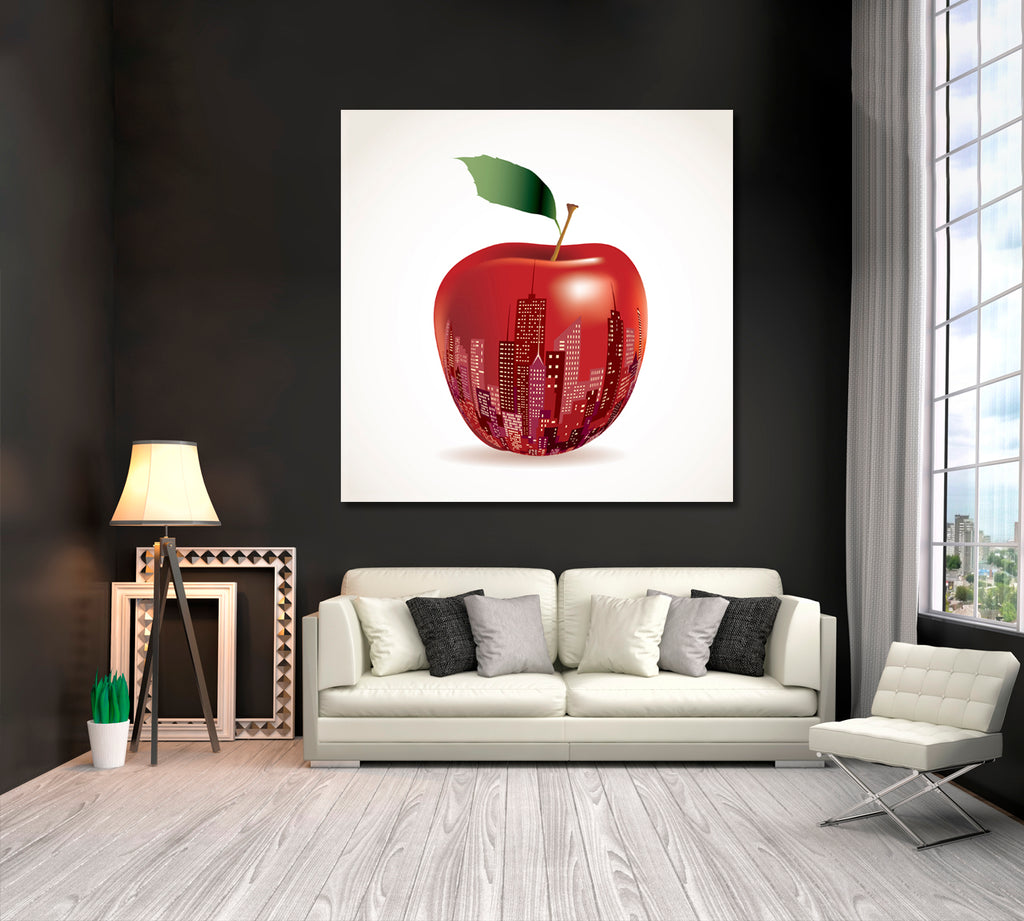 New York Cityscape on Apple Canvas Print ArtLexy   