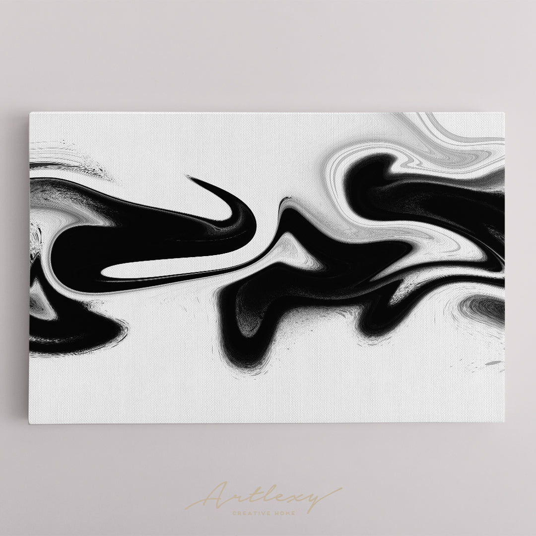 Abstract Black and White Swirls Canvas Print ArtLexy   
