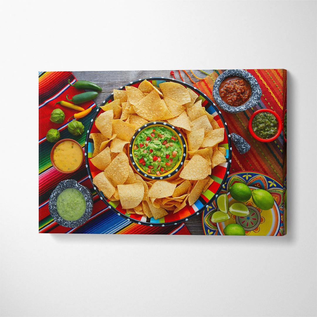 Nachos with Guacamole Canvas Print ArtLexy 1 Panel 24"x16" inches 