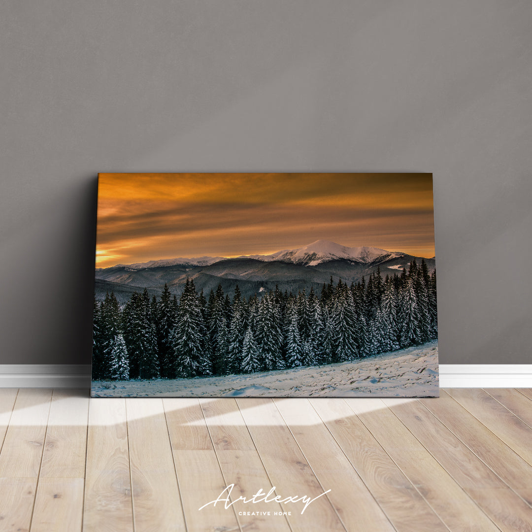 Beautiful Winter Mountains Landscape Canvas Print ArtLexy   