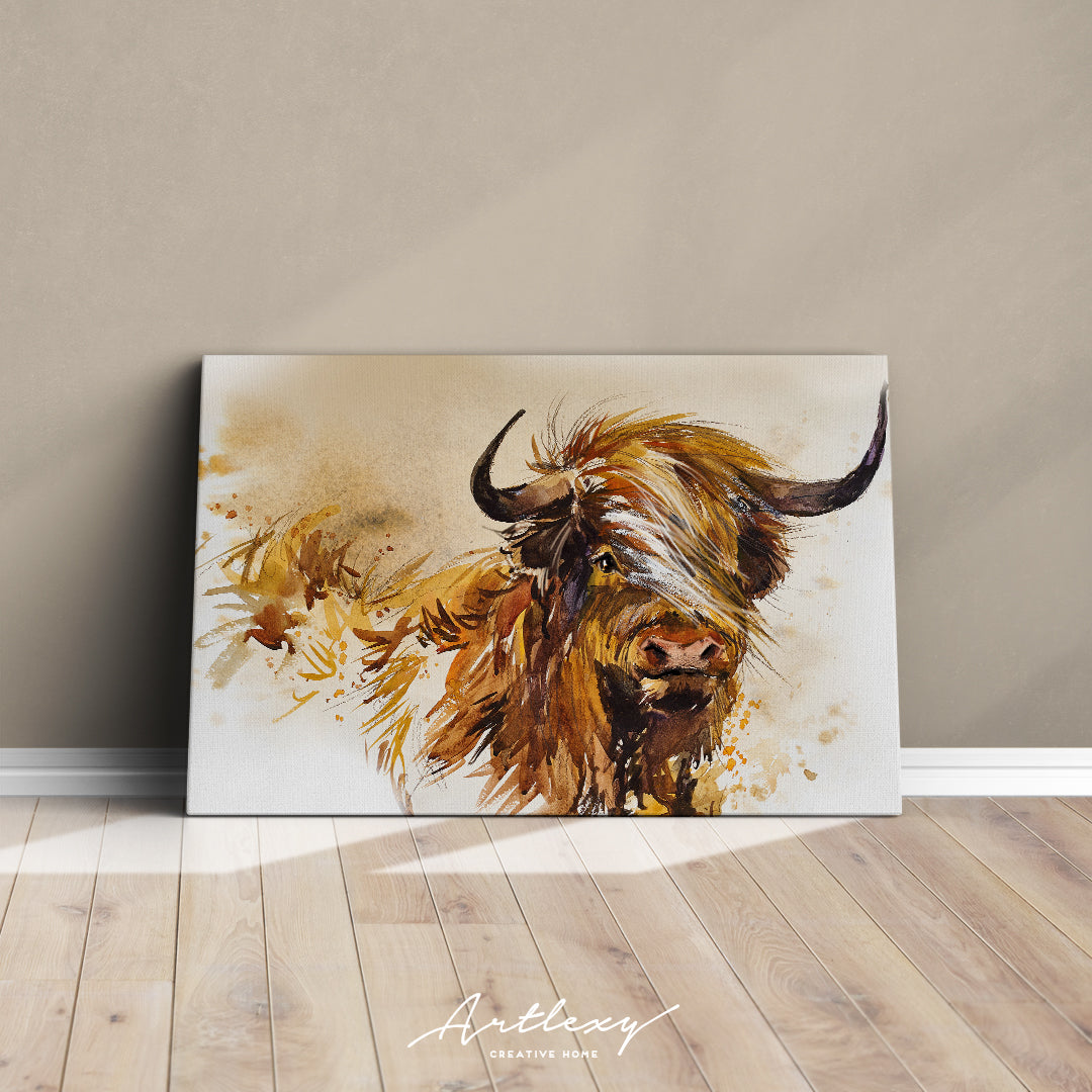Abstract Scottish Highland Cow Canvas Print ArtLexy   