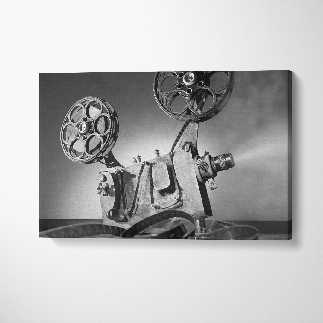 Retro Movie Projector Canvas Print ArtLexy 1 Panel 24"x16" inches 