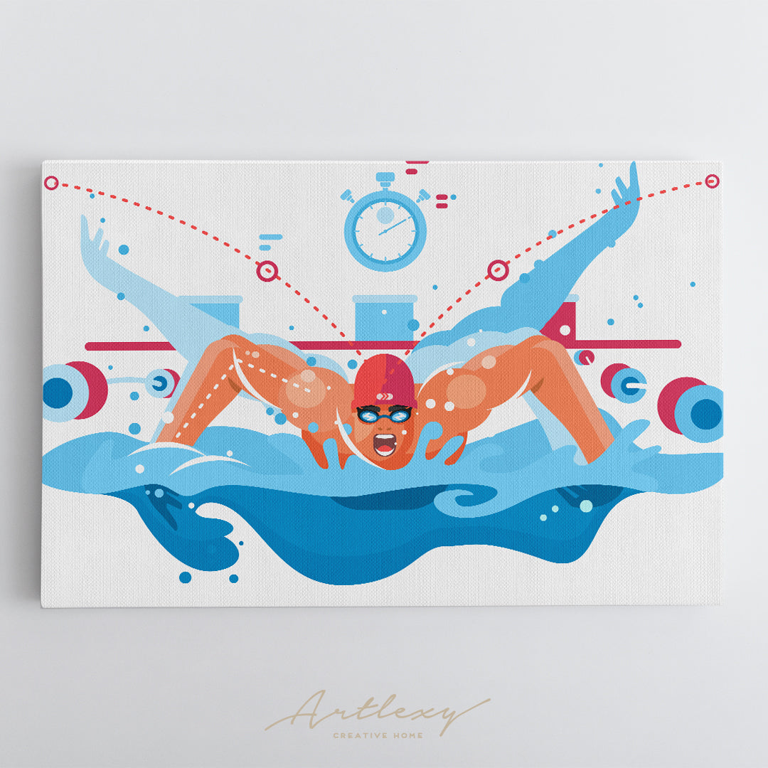 Professional Swimmer Canvas Print ArtLexy   