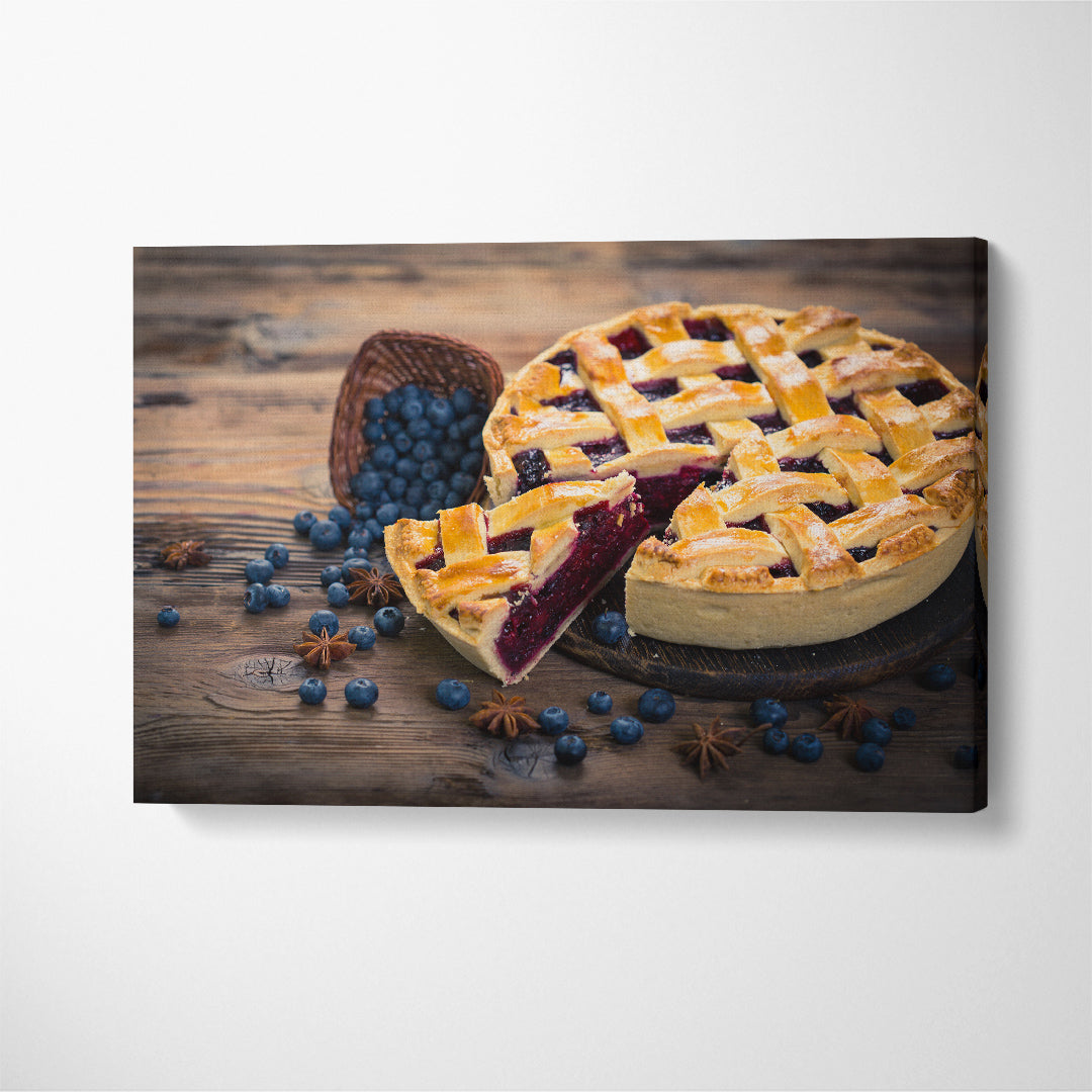Blueberry Pie Canvas Print ArtLexy 1 Panel 24"x16" inches 