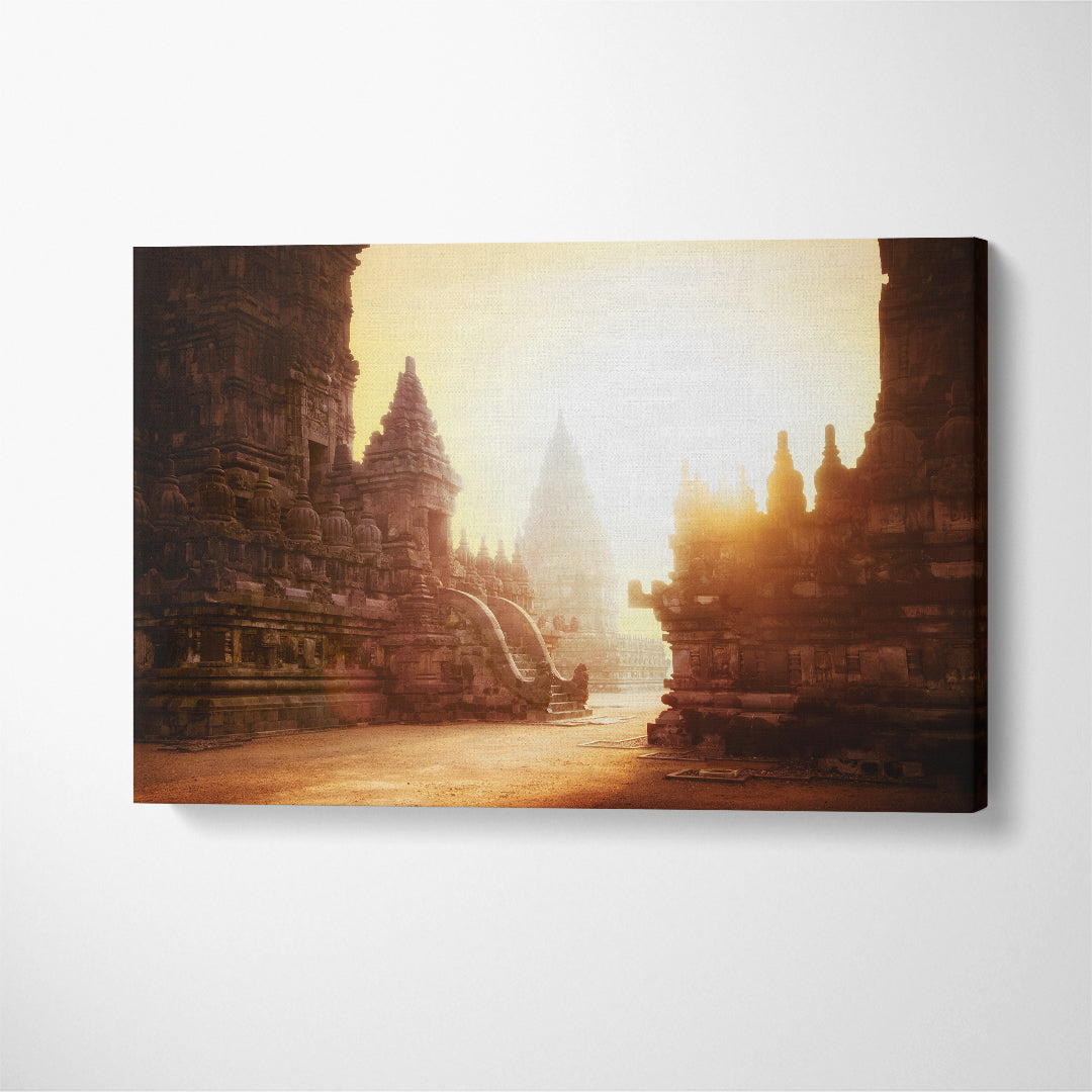 Prambanan Temple Java Island Indonesia Canvas Print ArtLexy 1 Panel 24"x16" inches 
