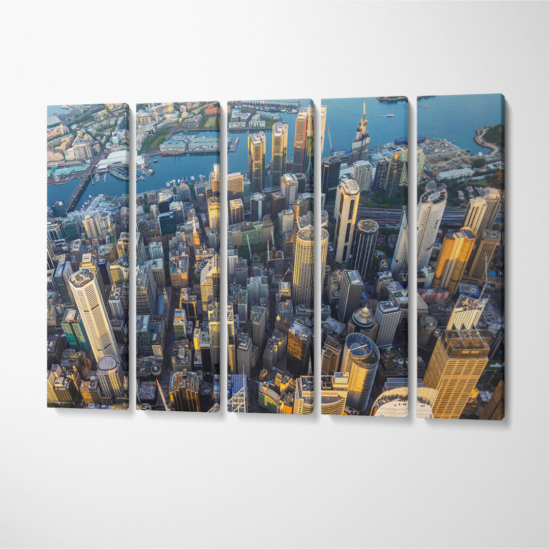 Sydney Cityscape Canvas Print ArtLexy 5 Panels 36"x24" inches 