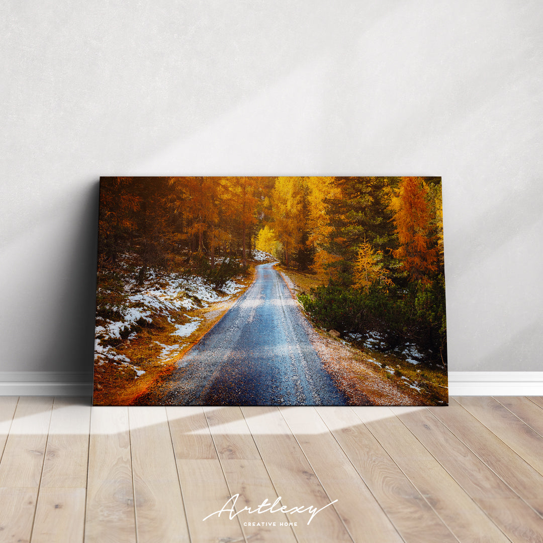 Road In Mountain Forest in Dolomites Alps Canvas Print ArtLexy   