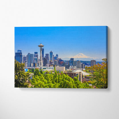 Seattle Downtown Skyline Washington Canvas Print ArtLexy 1 Panel 24"x16" inches 