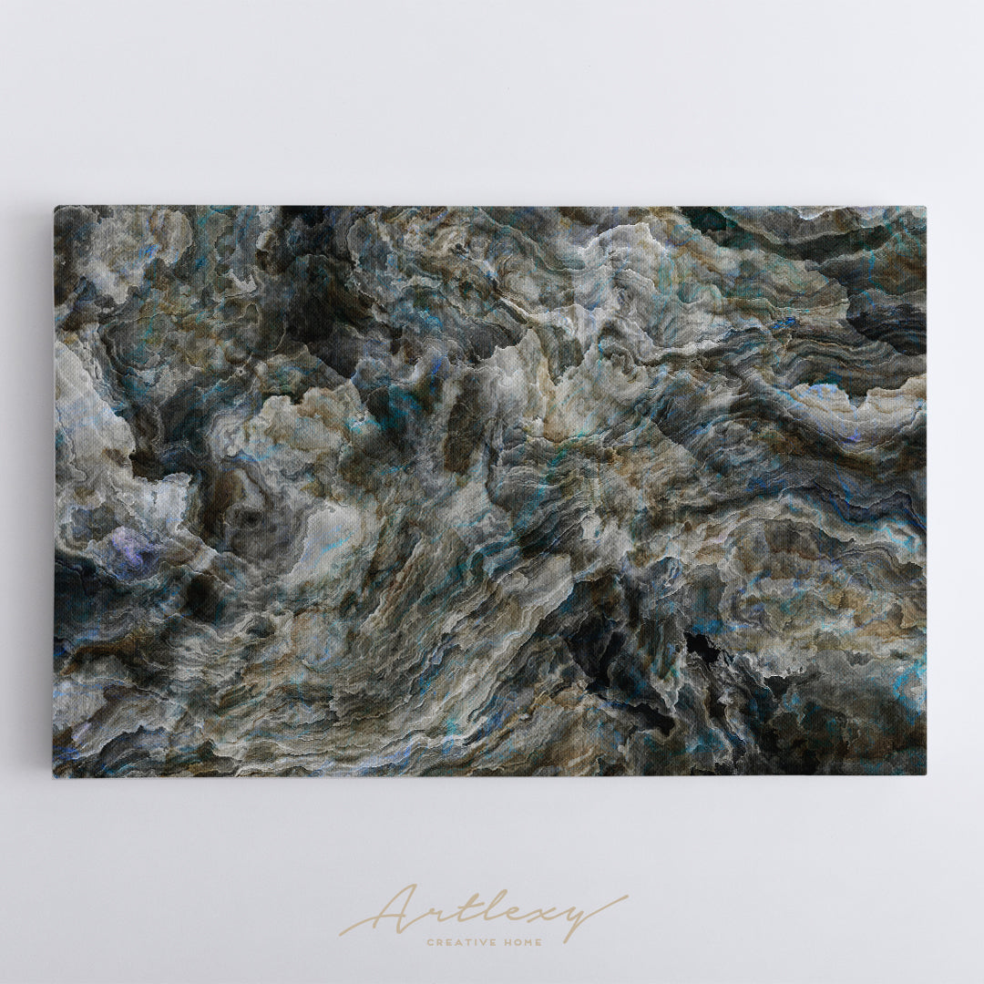 Abstract Dark Grey Curly Agate Canvas Print ArtLexy   