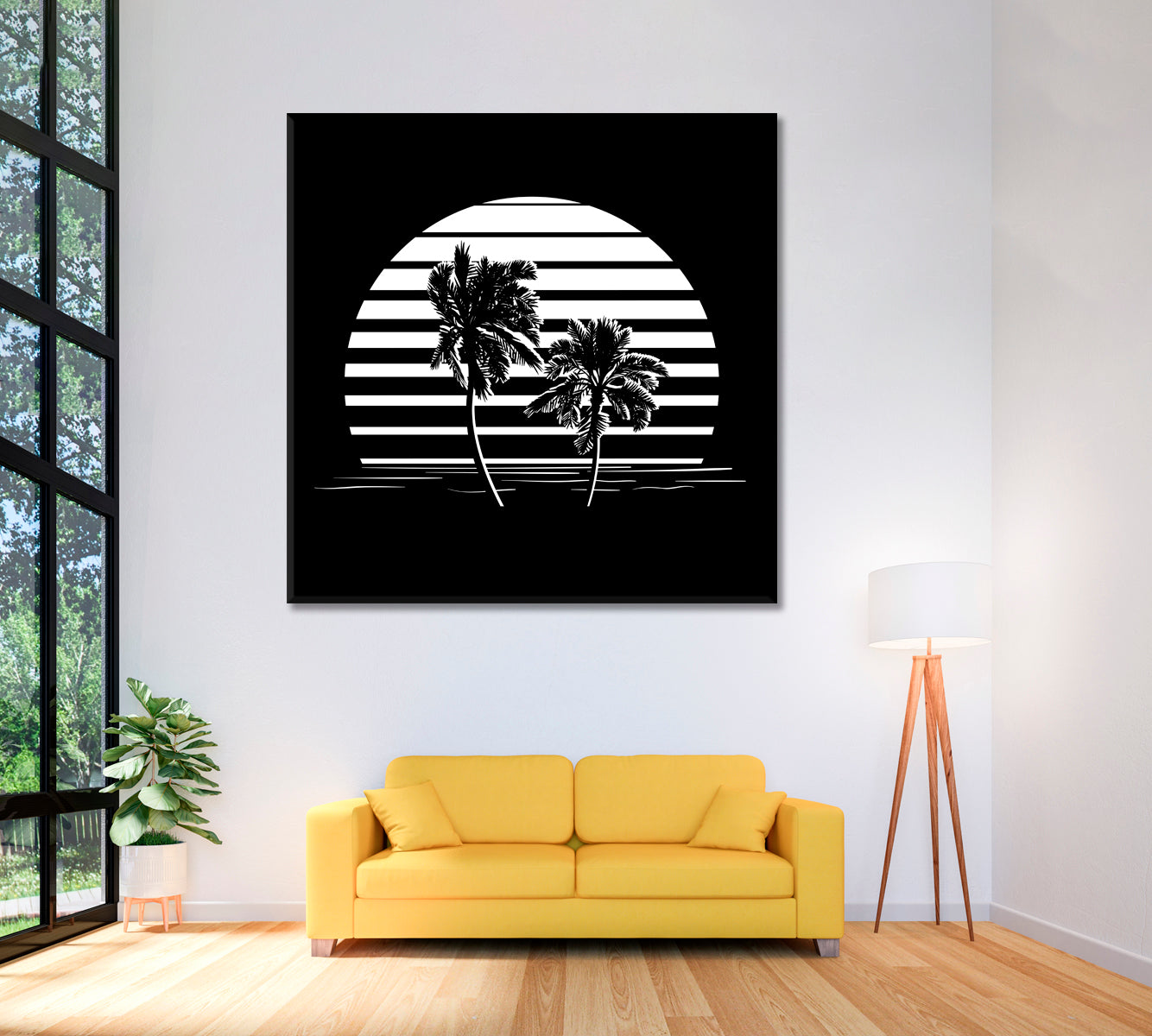 Palm Trees in Black and White Canvas Print ArtLexy   