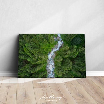 Mountain River in Italian Alps Canvas Print ArtLexy   