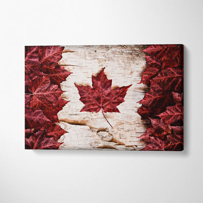 Flag of Canada from Maple Leaves Canvas Print ArtLexy 1 Panel 24"x16" inches 