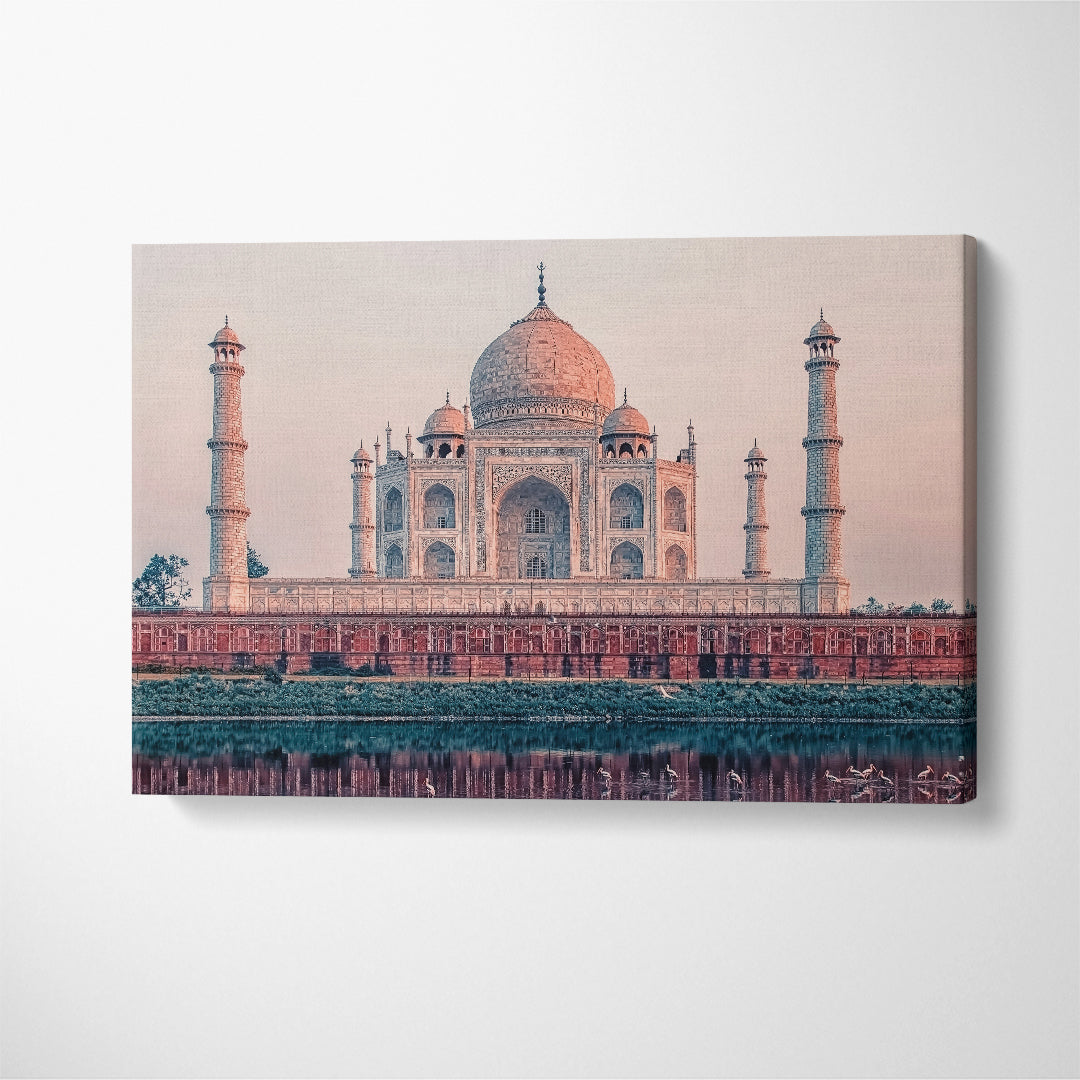 Taj Mahal Agra India Canvas Print ArtLexy 1 Panel 24"x16" inches 