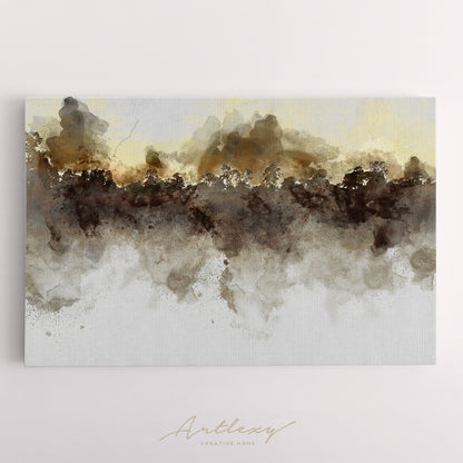 Abstract Watercolor Landscape with Trees Canvas Print ArtLexy   