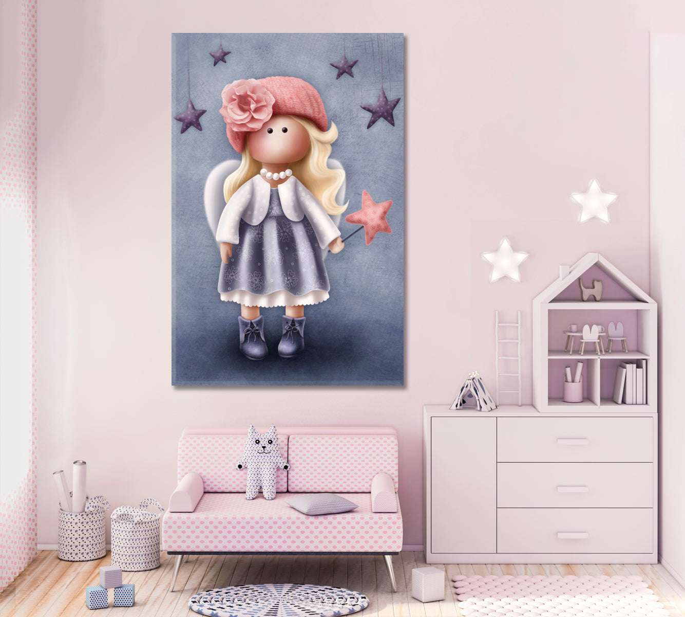 Little Angel Girl Canvas Print ArtLexy 1 Panel 16"x24" inches 
